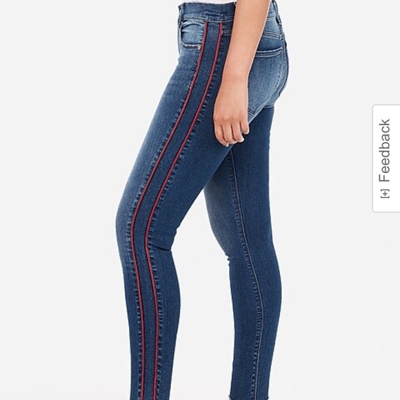 Express jeans side stripe red - Picture 2 of 5